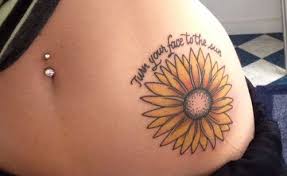 Turn Your Face To The Sun Quote With Small Sunflower Tattoo Sunflower Tattoo Design Sunflower Tattoo Thigh Sunflower Tattoo Small