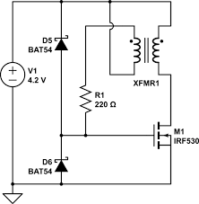The schematic indicates that the exit cathode is at ground potential and the target is at high (negative) potential. 15kv High Voltage Pulse Generator Circuit How To Have Digital Control Electrical Engineering Stack Exchange