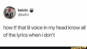 In My Head This Is Where We All Came From How Tf That Lil Voice In My Head Know All Of The Lyrics When I Don T Ifunny Lyrics The Voice Funny Facts