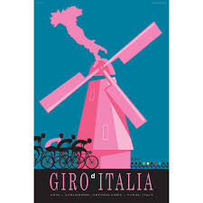 For the first time in the history of a grand tour, the maglia rosa has been manufactured through. Giro D Italia Windmill Michael Valenti Cycling Art Print