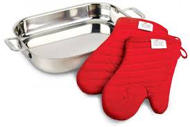 All Clad Lasagna Pan With Two Oven Mitts Stainless Second Quality