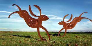 Garden Art And Garden Sculptures Contemporary Metal Garden Sculpture