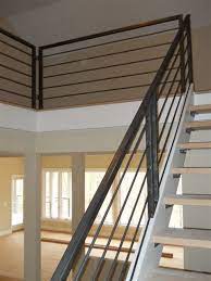 Interior Metal Stairway And Railing Interior Railings Metal Stair Railing Stairs Design