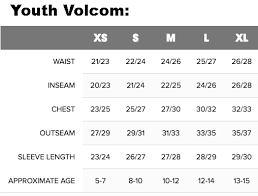 21 Conclusive Volcom Size Chart Youth