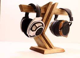 Wood Headphone Stand Multiple Headphone By Woodwarmth On Etsy Diy Headphones Wood Headphones Diy Headphone Stand