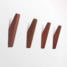 Amazon Com Erik Aleksi Mid Century Wall Coat Hooks Made Of Solid Teak Pack Of 4 Office Products Coat Hooks On Wall Wooden Coat Hooks Coat Hooks