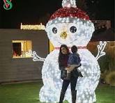 Outdoor Lighted Christmas Decoration Large LED Snowman Motif Lights