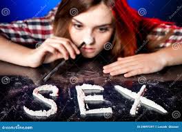Woman Snorting Cocaine or Amphetamines, Sex Addiction Stock Image - Image  of drugs, party: 29897297