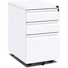 Locking file cabinets for the home. Amazon Com 3 Drawer Filing Cabinet With Lock White Rolling File Cabinets With Wheels Locking Under Desk File Drawer For Home Office Metal Steel Frame Intergreat Office Products