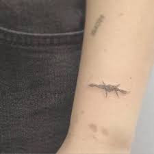 Single Needle Barbed Wire Tattoo For Kiana Thank You Tattoo Barbed Wire Tattoos Tattoos Fine Line Tattoos