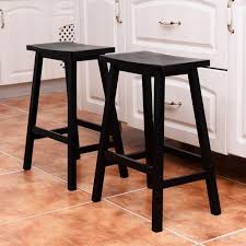 19 x 15.75 x 43h. Ktaxon Set Of 4 Bar Stools Home Kitchen Dining Room Saddle Seat Wooden Pub Chair Counter Stools Black Walmart Com Walmart Com