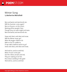 Download Winter Song By Katherine Mansfield Poemist