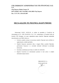 Note la bucur obor s.a. Stksituatii Financiare Stk Emergent