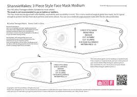 Feel free to make it your own by switching up the color scheme or adding additional. 3 Piece Style Face Mask Pattern