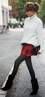 Black And White Plaid Skirt Outfit Black Tights And Plaid Miniskirts Were Made For Each Other Http Www Nononsense Com Shaping Tights Great Shapes B Winter Skirt Outfit Warm Outfits Fashion
