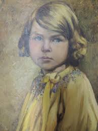 1929 Walter R Duff Oil Painting Canadian Listed Artist Little Girl Board  Blonde