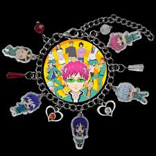 Korean Style Acrylic Charm The Disastrous Life of Saiki Kusuo Chain Anime  Bracelet For Women Heart Bead Cute Birthday Gift - AliExpress