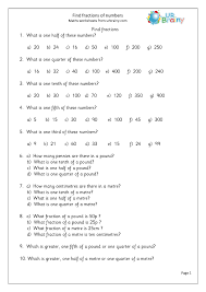 For example to find 1/3 of 18, divide 18 by 3. Find Fractions Of Numbers Fraction Worksheets For Year 3 Age 7 8 By Urbrainy Com