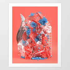 Pantone Colour Of The Year Living Coral Art Print By Honear Coral Art Print Art Prints Live Coral