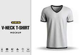 Download V Neck T Shirt Mockup By Mock Up Store Thehungryjpeg Com