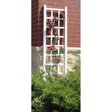 Dura Trel 75 In X 22 In White Vinyl Pvc Elmwood Trellis 11190 The Home Depot White Trellis Outdoor Trellis Vinyl Lattice Panels