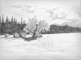 Park or garden design elements sketch. Pencil Drawings Landscapes Novocom Top