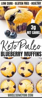 Keto Low Carb Paleo Blueberry Muffins Recipe With Almond Flour