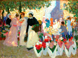 Ethel Carrick Flower Market 1907 Ethel Carrick Wikipedia In 2020 Flower Market Flower Painting Female Artists