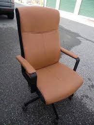 Our faux leather chairs may be fake, but we think we did a good job making them look and feel real. Tan Black Leather Office Desk Chair Armchair Swivel Ikea Home Office Desk Best Of Markus Swivel Chai Yellow Dining Chairs Ikea Home Office Small Lounge Chairs