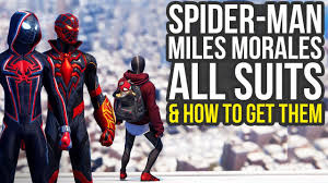 Some of them have to be unlocked through the story and some. Spider Man Miles Morales All Suits How To Get Them Spiderman Miles Morales All Suits Youtube