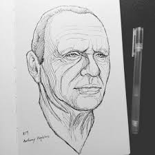 Archival inks on fine art paper, canvas. The Advanture Of Mr Chicken Lips No 19 Sir Anthony Hopkins Honestly Dr