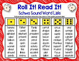 Three Phonics Schwa Sound Dice Games Schwa Phonics Dice Games