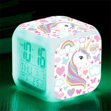 Our ai artist has made alarm clock cartoon pictures. 2021 Cartoon Unicorn Alarm Clock Led Digital Alarm Clocks Child Kids Student Desk Clock Changing Night Light Thermometer Gift From Yiyu Hg 10 45 Dhgate Com