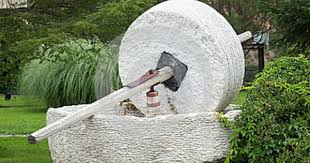 Big White Millstone In Kykkos Monastery Traditional Big Stone