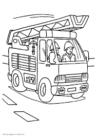 Select from 35723 printable crafts of cartoons, nature, animals, bible and many more. Fire Truck With Firefighters Coloring Page Coloring Pages Printable Com