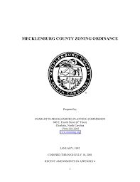 Mecklenburg County Zoning Ordinance