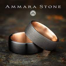 8mm Men S Black Titanium Wedding Ring With A Satin Finish And A Rose Gold Center Rirc Black Wedding Rings Mens Wedding Rings Gold Mens Rose Gold Wedding Ring