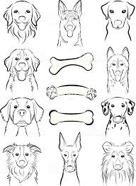 Illustration Of The Face Of The Dog Dog Line Drawing Dog Line Art Dog Line