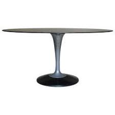 chrome and glass oval dining table