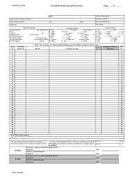 Household Goods Inventory List Fill Online Printable Fillable Blank Pdffiller