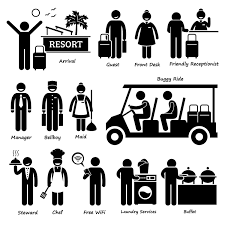 Resort Villa Hotel Tourist Worker Receptionist Manager Bellboy Etsy In 2022 Pictogram Resort Resort Villa
