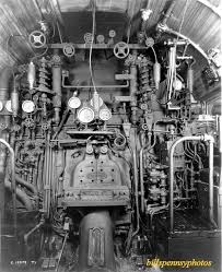 Black And White Cab Lima Ohio T1 6110 Cab Interior Pennsylvania Railroad Steam Trains Railroad Pictures