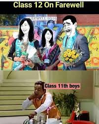 Trending images, videos and gifs related to farewell! Class 12 On Farewell Meme Hindi Memes