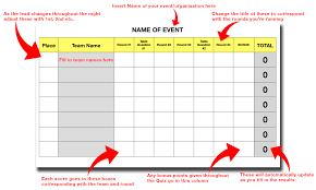 Alternatively, players can ring a buzzer to answer or need to run to a bell and ring it to do the same. Quiz Night Scoring Template Quiznighthq