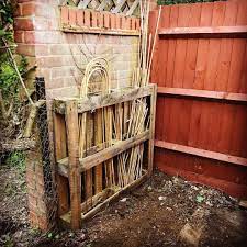 So Behind The Potting Shed Is An Awkward Shaped Space So We Ve Put Up This Old Pallet So I Can Use It To Store Canes Free And Super