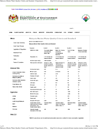 Check spelling or type a new query. Malaysia Marine Water Quality Criteria And Standard Department Of Environment Malaysia Water Quality Chemical Substances