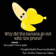 Tonight S Joke For Tomorrow S Students Why Did The Banana Go Out With The Prune He Couldn T Find A Date Toni Chistes En Ingles Chistes Imagenes Para Estados