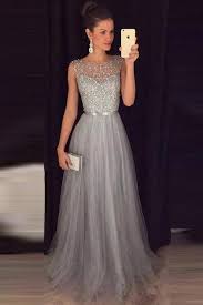 Silver Grey Prom Dress 2020 Evening Dress Winter Smile In 2020 Grey Prom Dress Winter Dance Dresses Grey Evening Dresses