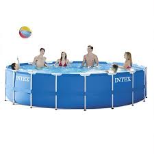 Intex 18 X 48 Metal Frame Above Ground Pool With Filter Pump Walmart Com In Ground Pools Above Ground Pool Above Ground Swimming Pools