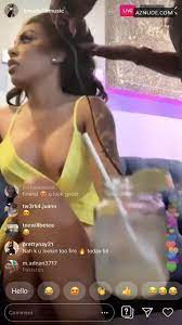 K. Michelle accidentally shows her brown areola wearing a yellow dress  during her Instagram live - AZNude